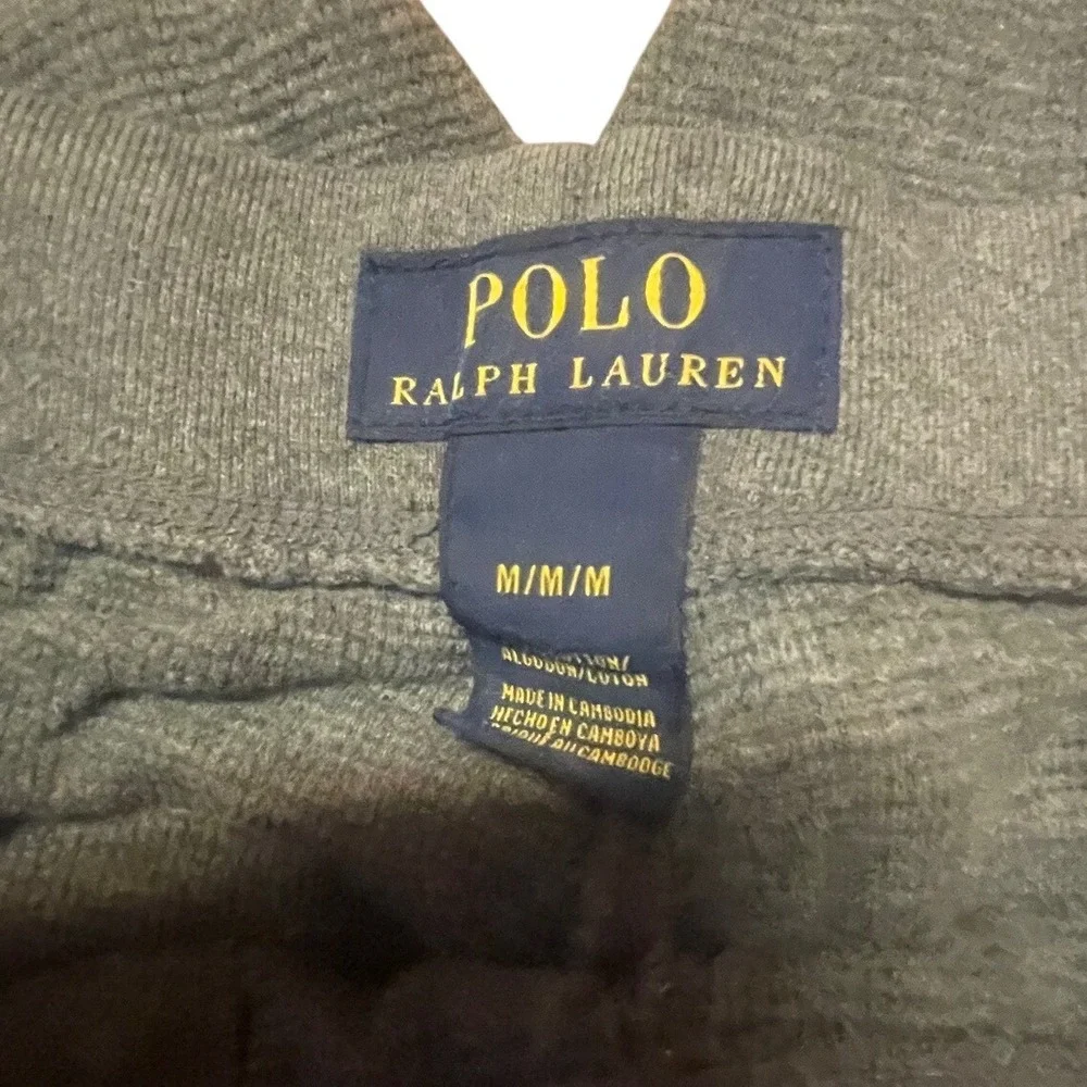 Polo Ralph Lauren Mens Gray Waffle Knit Jogger Sweatpants Size Medium M lounge